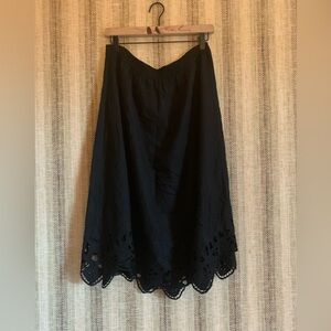 Bali Emerald Long Length Skirt Vintage Black Women One Size Medium Lace Maxi